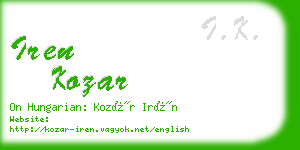 iren kozar business card